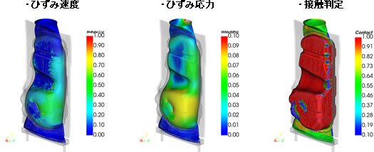 ひずみ速度・ひずみ応力・接触判定