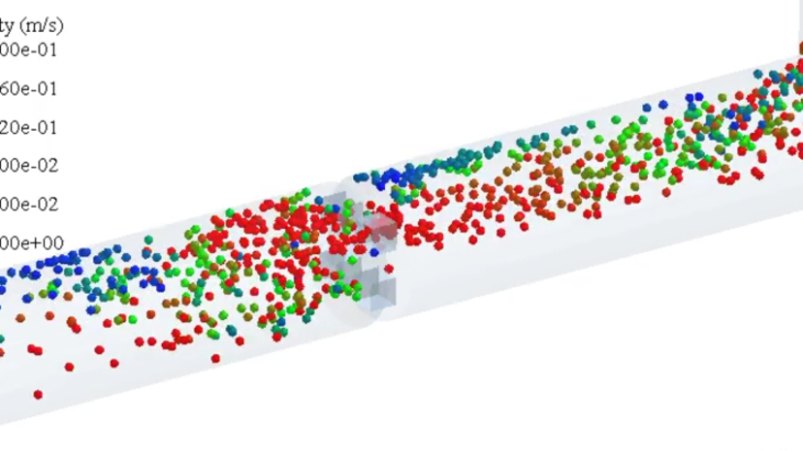 パイプ内の粒子挙動 CFD-DEM連成解析