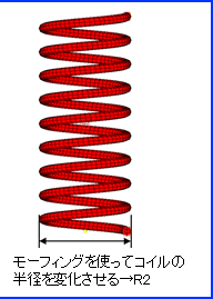 モーフィングを使ってコイルの半径を変化させる→R2