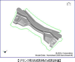 ブランク形状成形時の成形評価