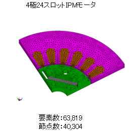 4極24スロットIPMモータ