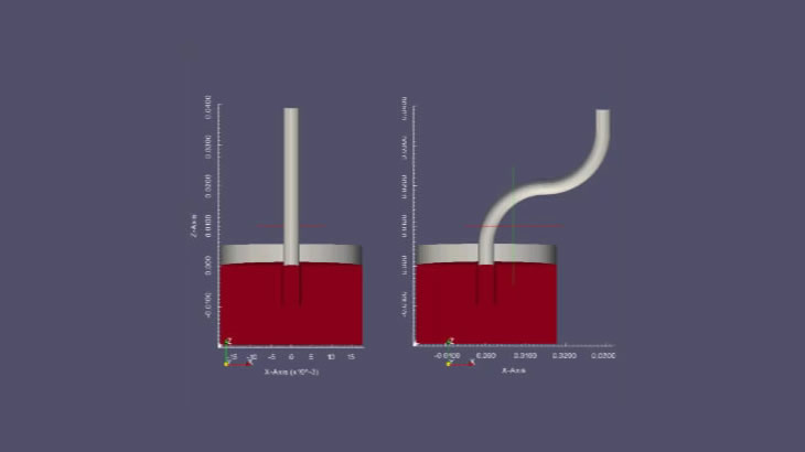 OpenFOAMによる毛管高さ(capillary rise)の検証