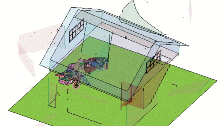 家屋内での爆発シミュレーション(車あり)